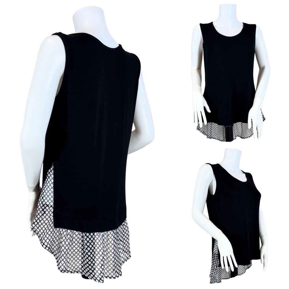 Red Haute Black With Sheer Panel Tank Top SZ M $89